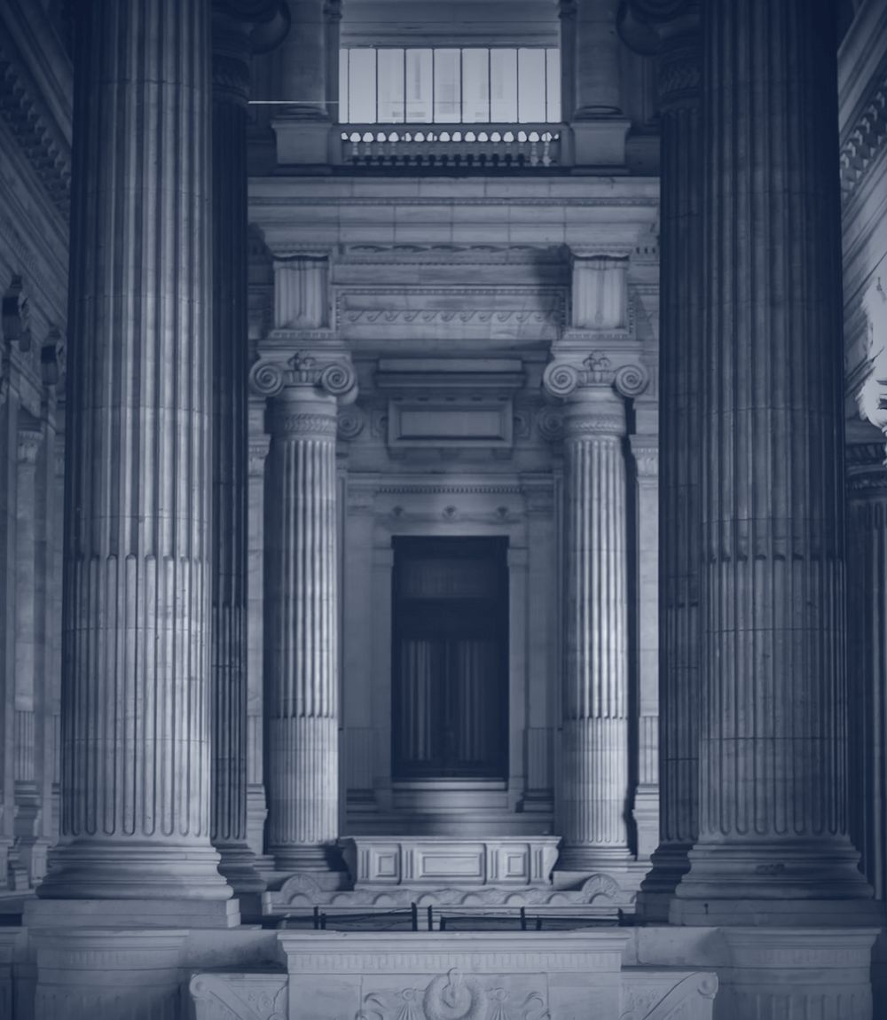 Columns inside a courthouse